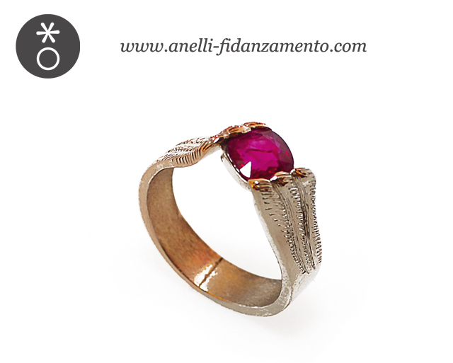 foto anello personalizzato con rubino